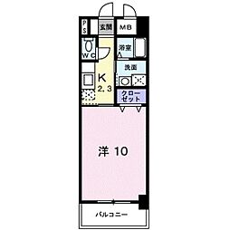 ソレイユS1 1Kの間取図画像