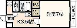 ヴェルセンチュリー 1Kの間取図画像