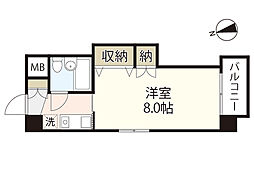 川本ビル 1Kの間取図画像