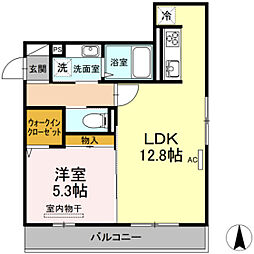 ブルーム宮の町 1LDKの間取図画像
