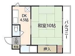 チェリータケタビル 1DKの間取図画像