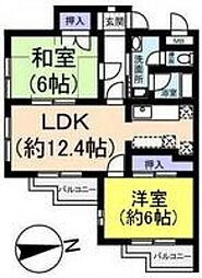 メゾン・クミジ 2LDKの間取図画像