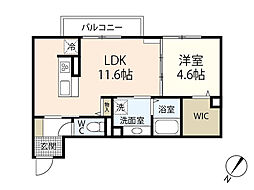 スマイルオン 1LDKの間取図画像
