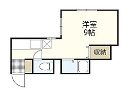 皆川ビル ワンルームの間取図画像