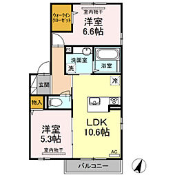 アイリスB 2LDKの間取図画像