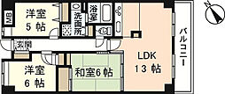 シーブリーズ東原壱番館 3LDKの間取図画像