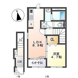 仮)スターテラスII五日市中央 1LDKの間取図画像