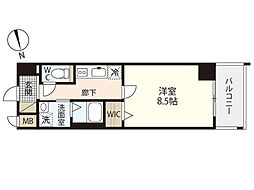 RAFFINEホンカワ 1Kの間取図画像