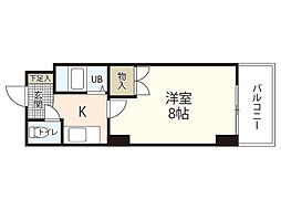 カルティエ城北通り 1Kの間取図画像