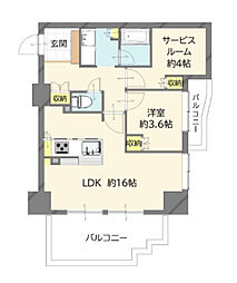 レーベン広島中広通りザ・レジデンス 1SLDKの間取図画像