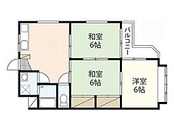 コーポねずみや 3DKの間取図画像