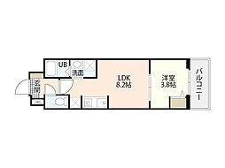 ウェンディ幟町 1LDKの間取図画像