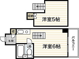 イースト白島 ワンルームの間取図画像