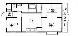 スカイハイツB 3DKの間取図画像