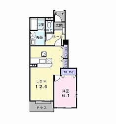 ブリーゼ・F 1LDKの間取図画像