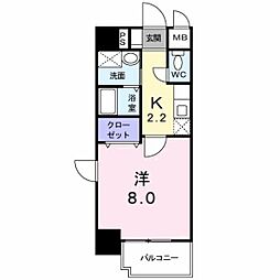 アイ・フィオーレ東原 1Kの間取図画像