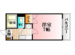わかさやビル 1Kの間取図画像