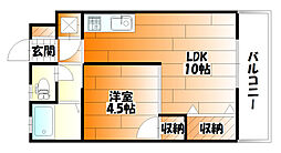 下山ビル 1LDKの間取図画像