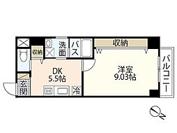 MOI府中 1DKの間取図画像