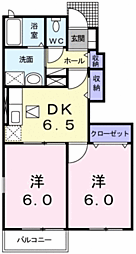 プリマベーラ 2DKの間取図画像