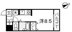ブルースカイ小町 ワンルームの間取図画像