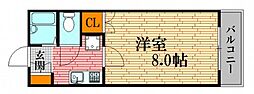 グランプラス 1Kの間取図画像