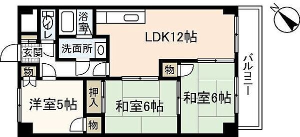 ビラバロンI ｜広島県広島市安佐南区八木1丁目(賃貸マンション3LDK・1階・65.20㎡)の写真 その2