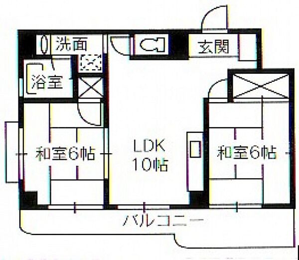 広島県広島市東区光町2丁目(賃貸マンション2LDK・2階・52.79㎡)の写真 その2