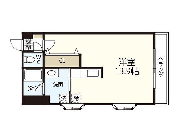 広島県広島市南区西翠町(賃貸マンション1R・5階・34.27㎡)の写真 その2