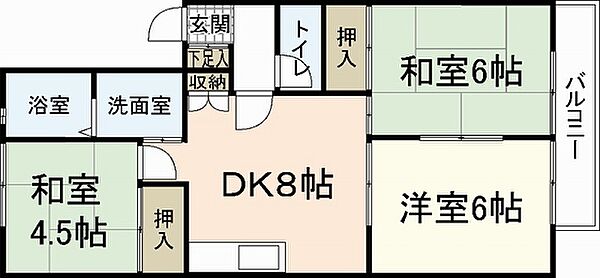 画像2:※他の号室の間取り図になります。