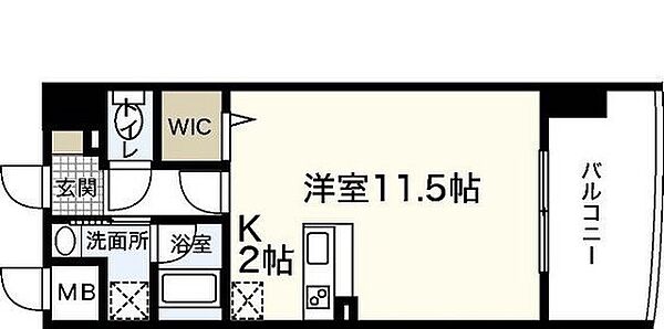 広島県広島市中区宝町(賃貸マンション1R・13階・33.42㎡)の写真 その2