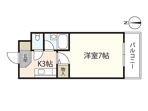 ラフィアン長楽寺 ｜広島県広島市安佐南区長楽寺2丁目(賃貸マンション1K・2階・22.68㎡)の写真 その2