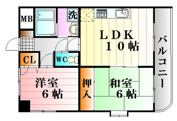 フラーリッシュ岡本 ｜広島県広島市安佐南区長束4丁目(賃貸マンション2LDK・5階・51.03㎡)の写真 その2