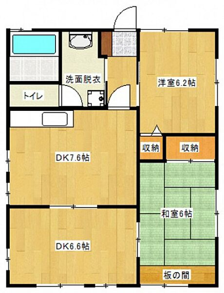 広島県広島市東区中山鏡が丘(賃貸アパート3DK・1階・57.51㎡)の写真 その2