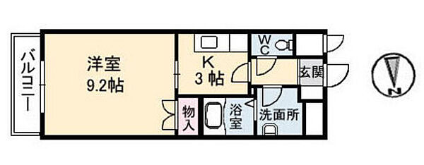 広島県広島市東区光が丘(賃貸マンション1K・2階・31.35㎡)の写真 その2