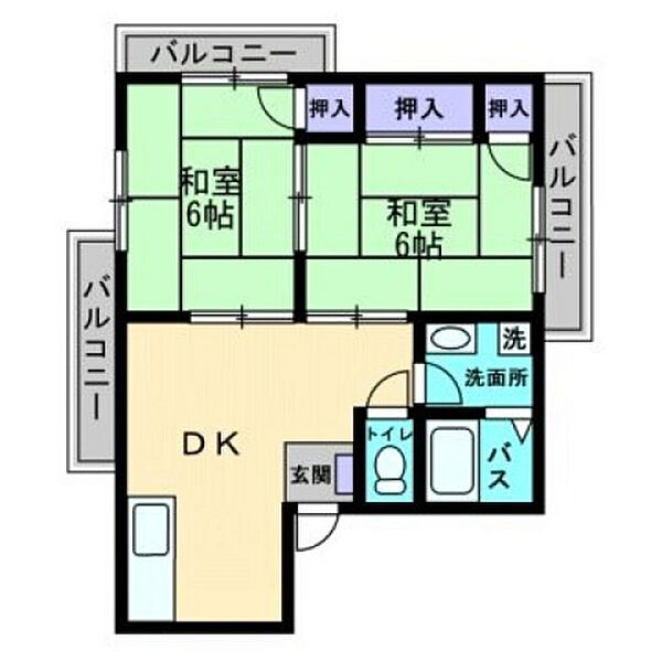広島県広島市東区牛田中1丁目(賃貸アパート2DK・2階・41.40㎡)の写真 その2