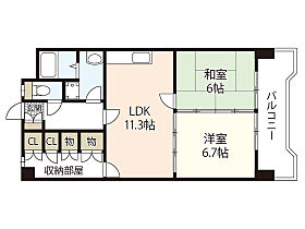 La宇宙  ｜ 広島県広島市安佐南区緑井1丁目（賃貸マンション2LDK・4階・59.99㎡） その2