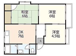 高崎ハイツ　D棟 2階3DKの間取り