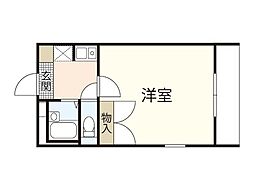 レオパレスマサト 2階1Kの間取り