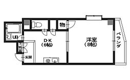 リヴラン西原II 3階1DKの間取り