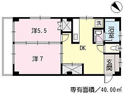 引地ビル 1階2DKの間取り
