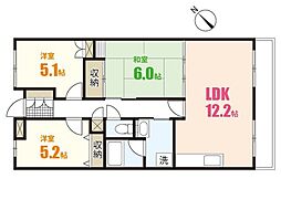 倉西ビル 6階3LDKの間取り