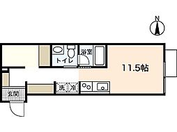ポルトボヌール府中柳ヶ丘 2階ワンルームの間取り