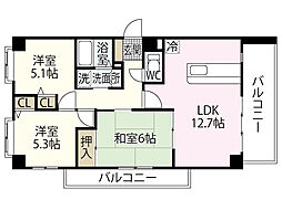グリーンヒルみくまり 2階3LDKの間取り