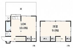 スカイハイツ黄金山B棟 1LDKの間取り