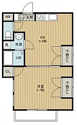 ノーブル平和大通り 1LDKの間取図画像