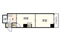 横田ビル 7階2Kの間取り