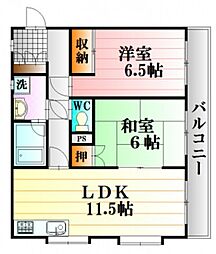 ベネッセヤマモト 2LDKの間取図画像