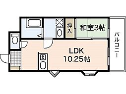 ラフィネDAN 4階1LDKの間取り