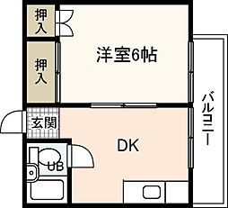 第5佐野ビル 3階1DKの間取り